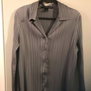 Beautiful steel gray button up blouse